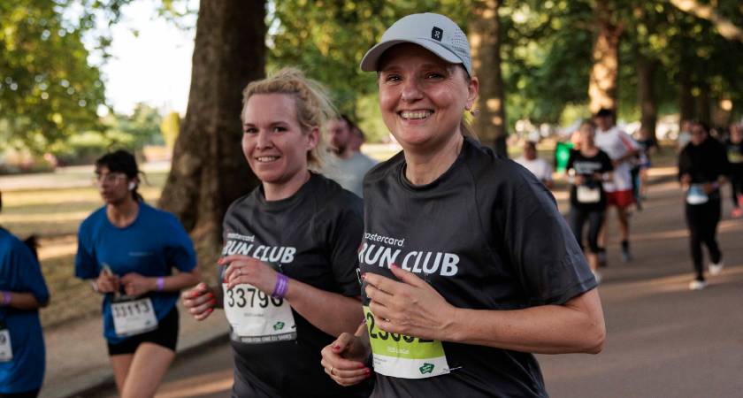Women finishing race.
