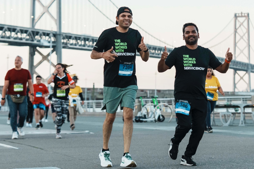 A group of participants from San Francisco race