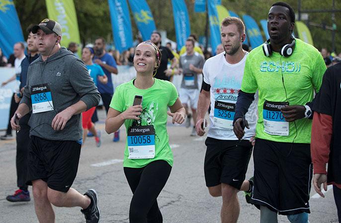 Runners participating in the 2017 JPM Corporate Challenge Chicago