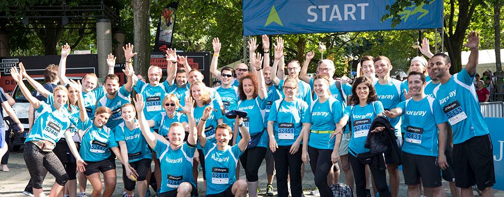 Photo:Teammates posing together after the 2017 Frankfurt JPM Corporate Challenge.