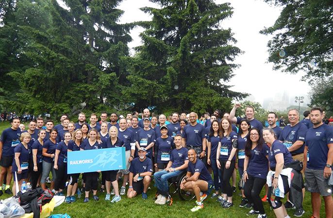 The inspirational Glenn Hartrick has more than tripled the size of the RailWorks team at the Corporate Challenge. 