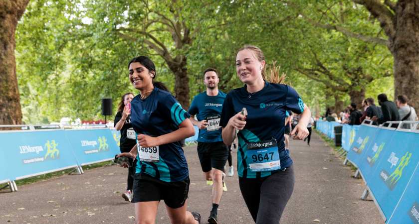 Women finishing race.